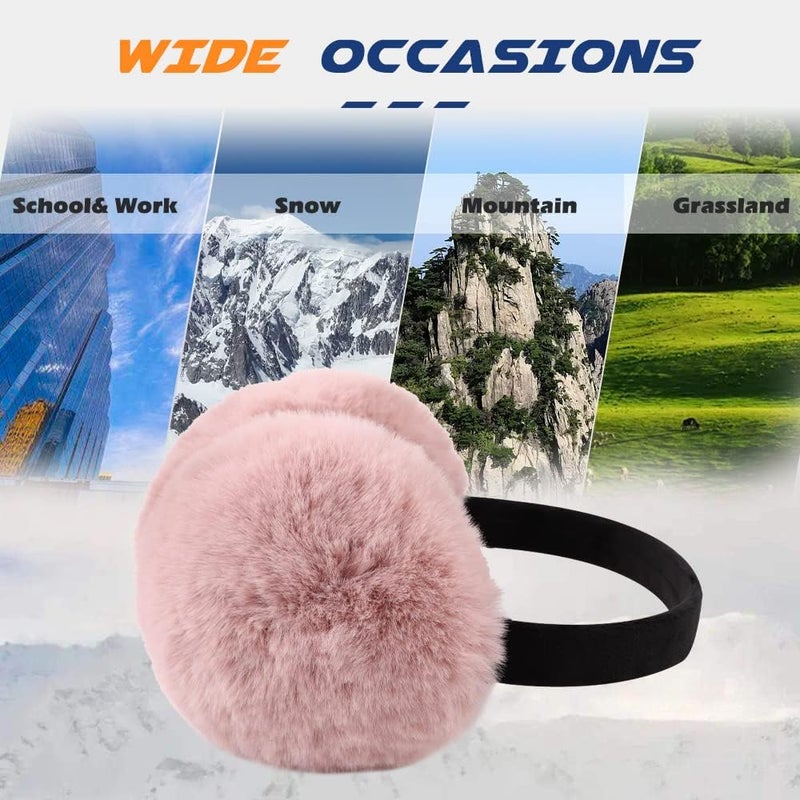 Peecabe Winter Women Earmuffs Faux Fur Girls Ear muffs Warm Unisex Kids Ear Covers Foldable Outdoor Boy Ear Warmers for Women - Image 5
